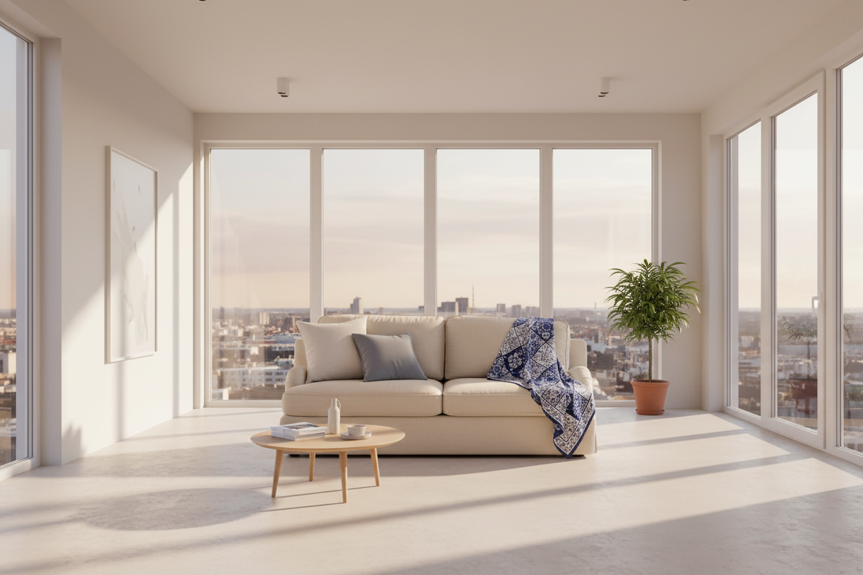 Classic Blue & White Silk Scarf