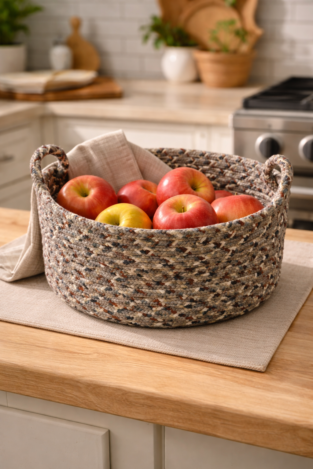 Handmade Braided Woven Storage Basket Set of 2